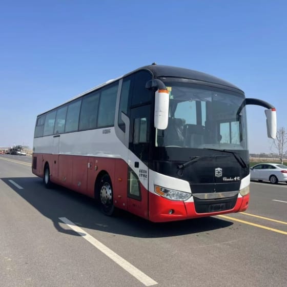 2015 12m zhongtong 55 seats used coach bus with airbag chassis and retarder
